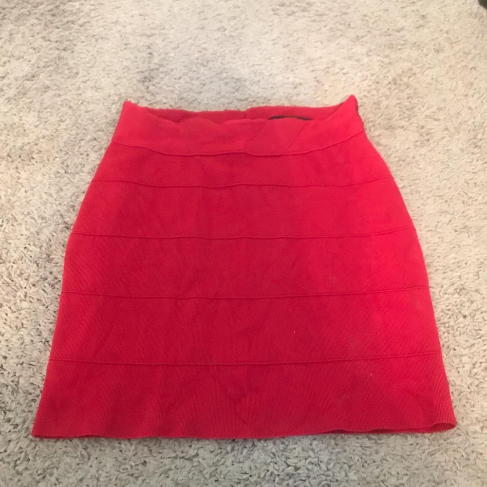 Express red mini skirt